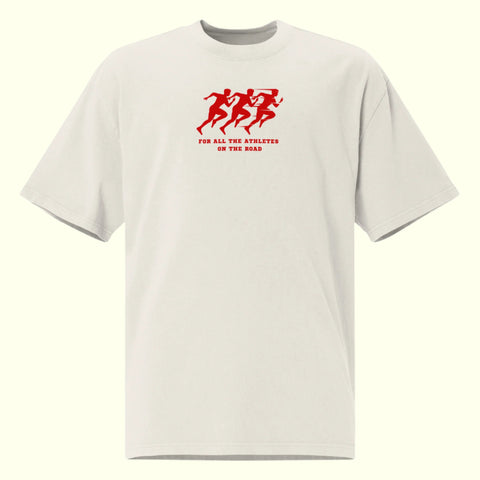 FOR ALL THE ATHLETES ON THE ROAD X WSC T-SHIRT - OFF WHITE/RED