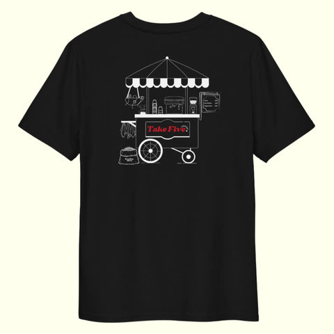 TAKE FIVE COFFEE T-SHIRT - WHITE/RED